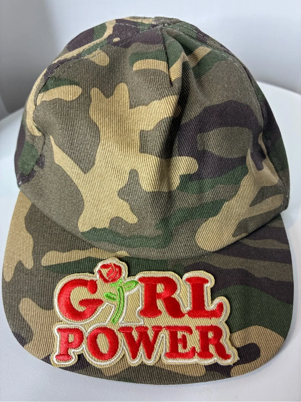Girl Power Camo Kids Hat - Green Camouflage